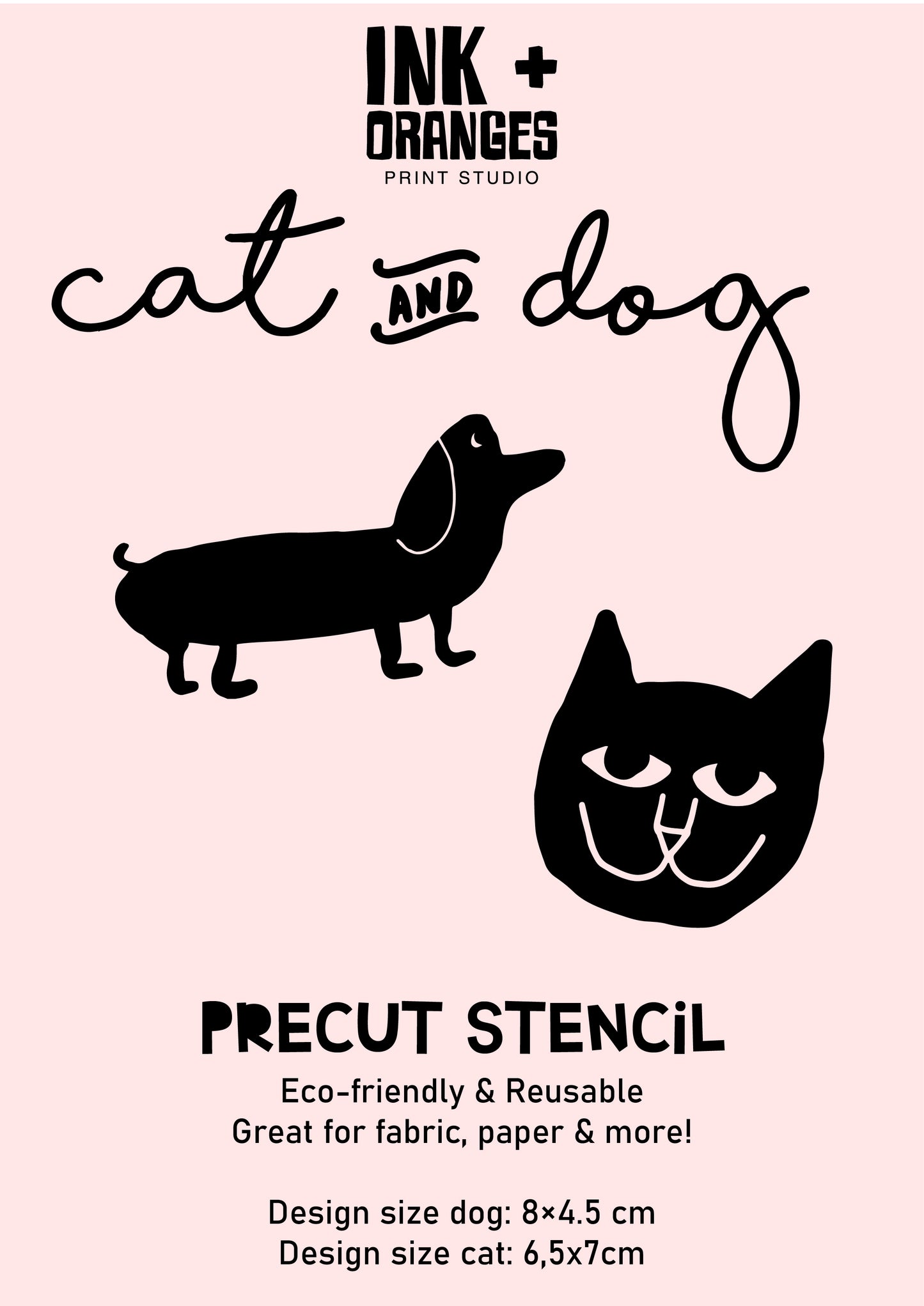 Precut stencil Cat & Dog