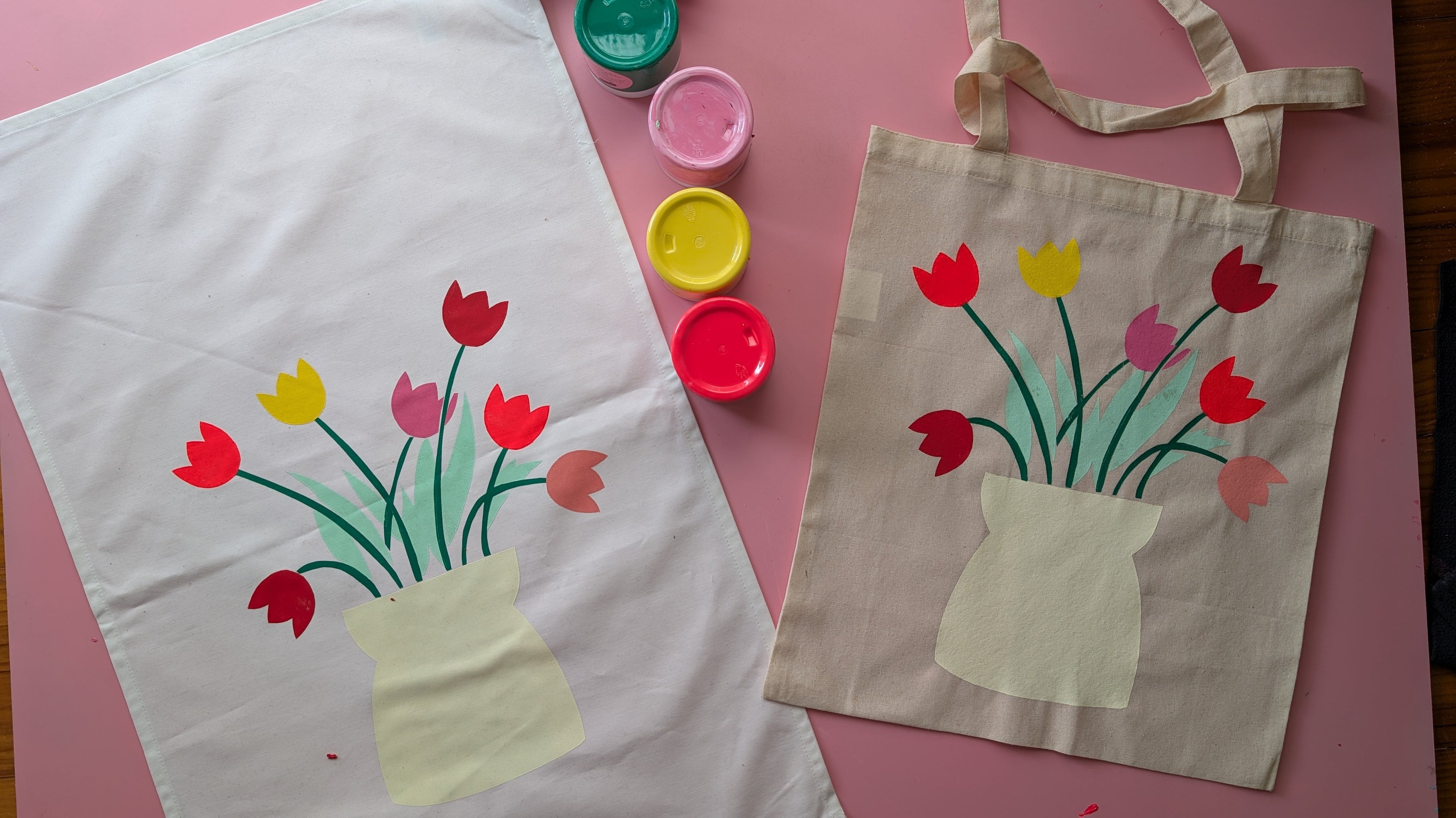 Screenprint Idea: Mother's Day Bouquet Tea Towel & Bag