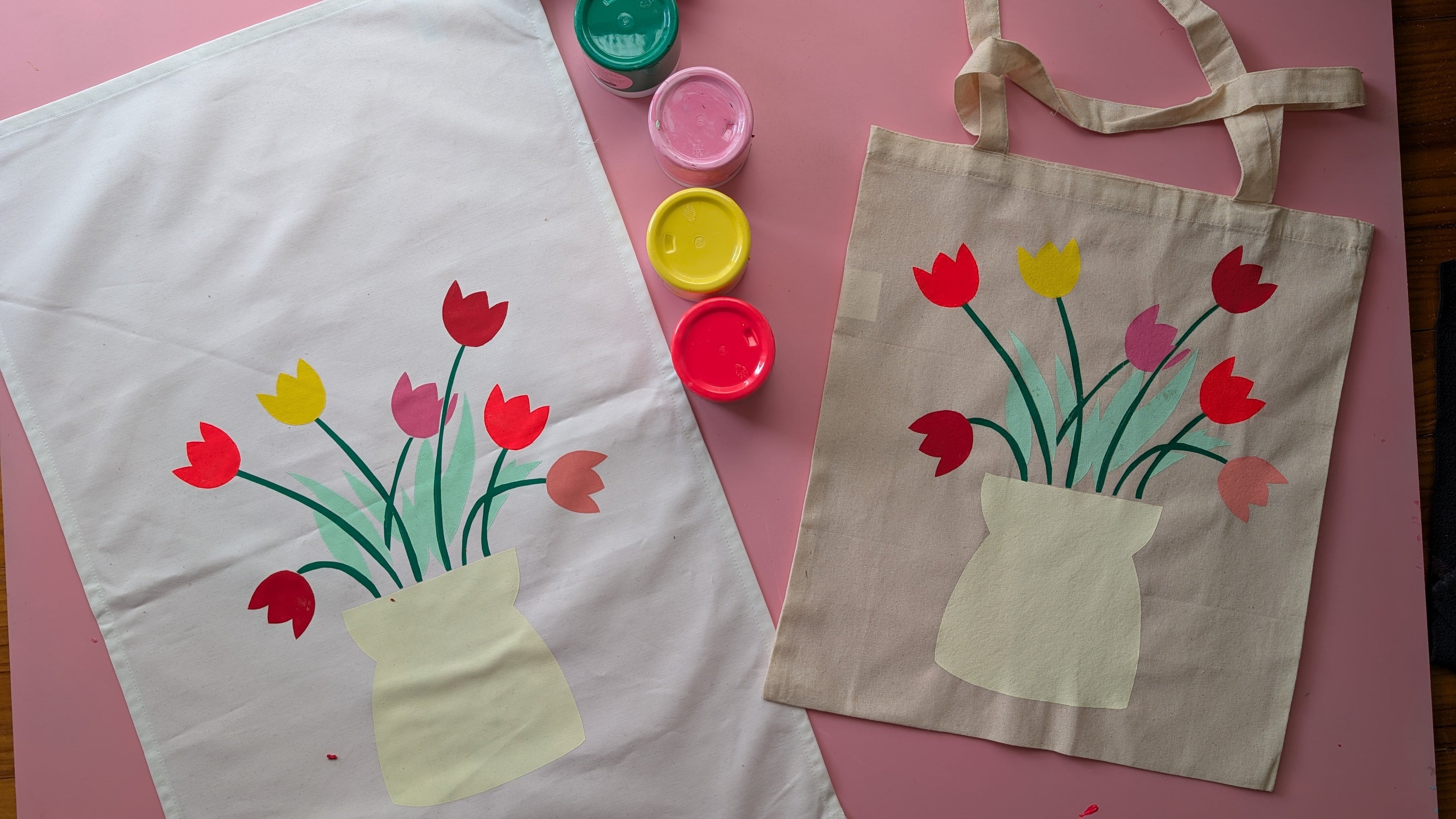 Screenprint Idea: Mother's Day Bouquet Tea Towel & Bag