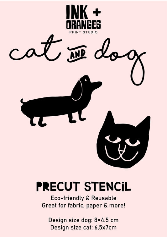 Precut stencil Cat & Dog